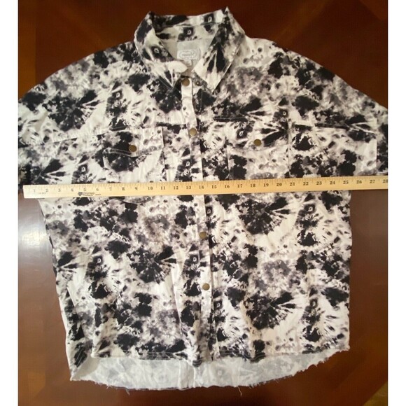 Mudpie Sterling Shacket Black‎ Tie Dye Jacket Shacket NWOT Size M - Picture 8 of 12